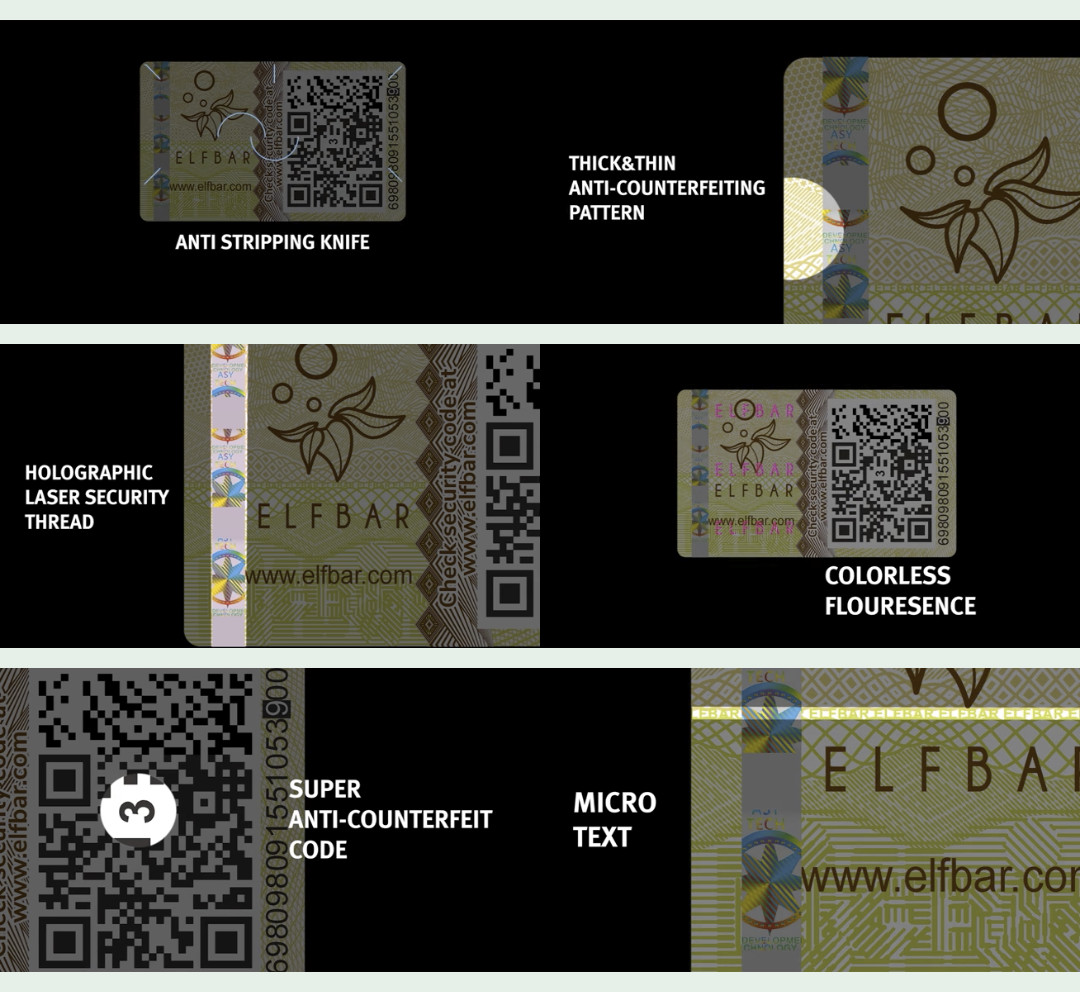 Elf Bar Anti-Counterfeit Holographic Sticker